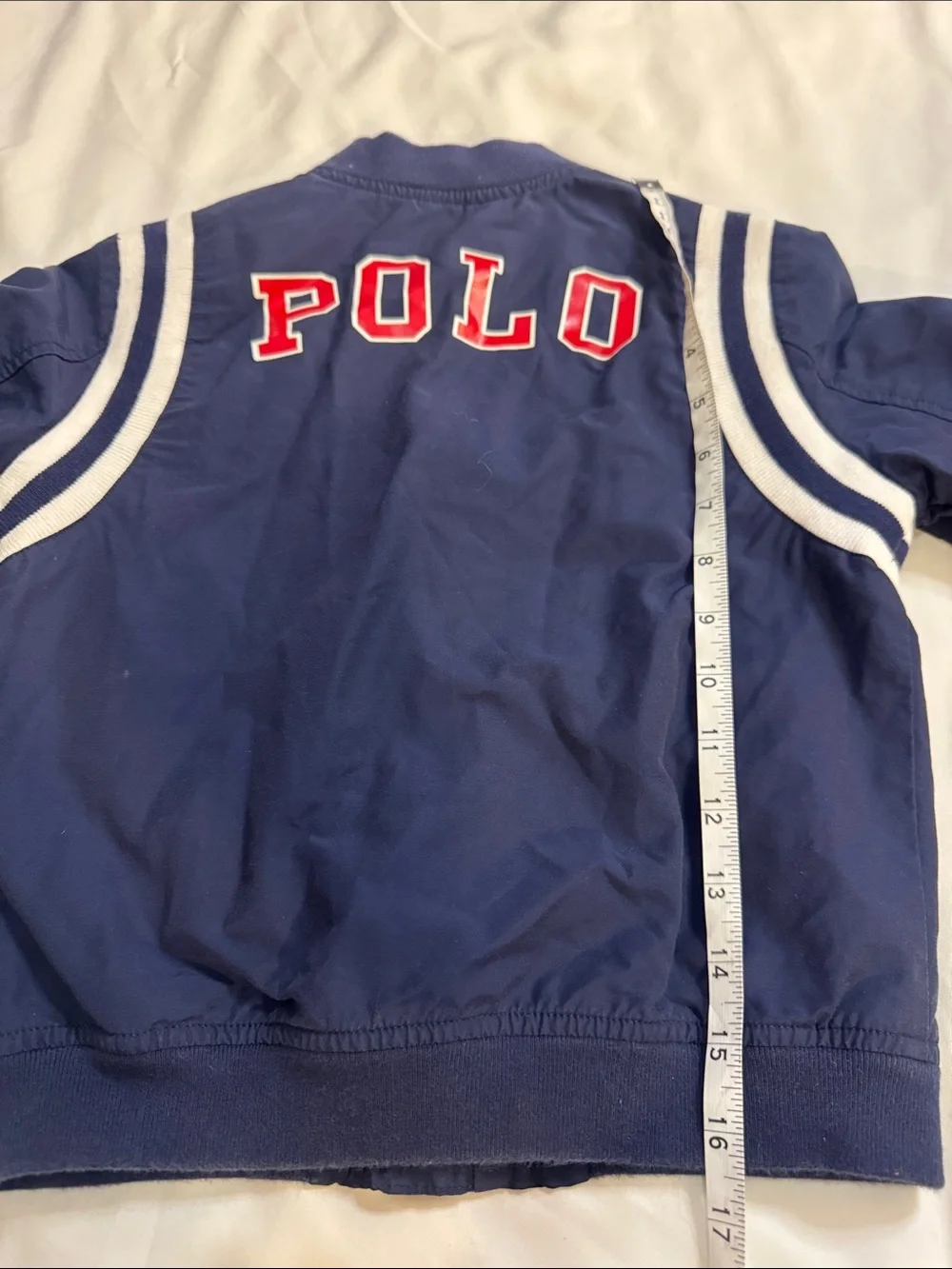 Polo by Ralph Lauren Navy Bomber Jacket with White Stripes
